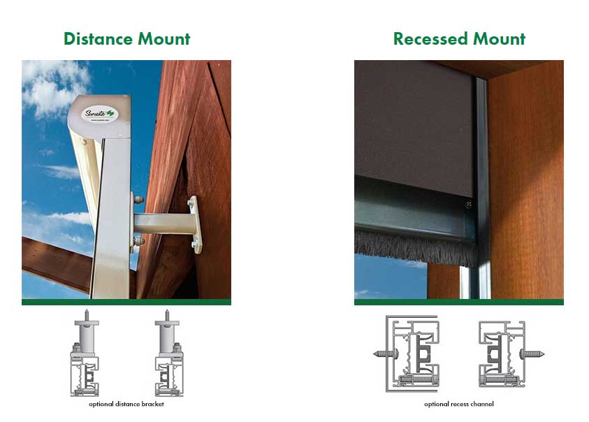 Retractable Screen Mounting Options - Distance Mount & Inside Mount